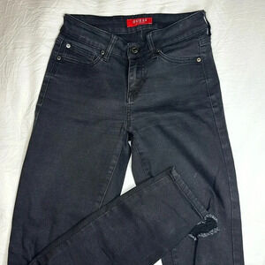 Guess Distressed black skinny jeans